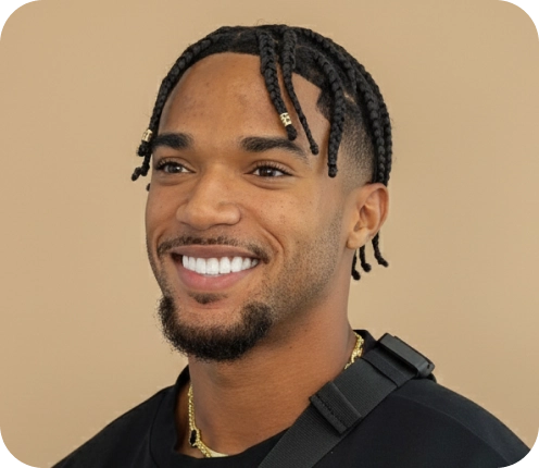 man showing a smile