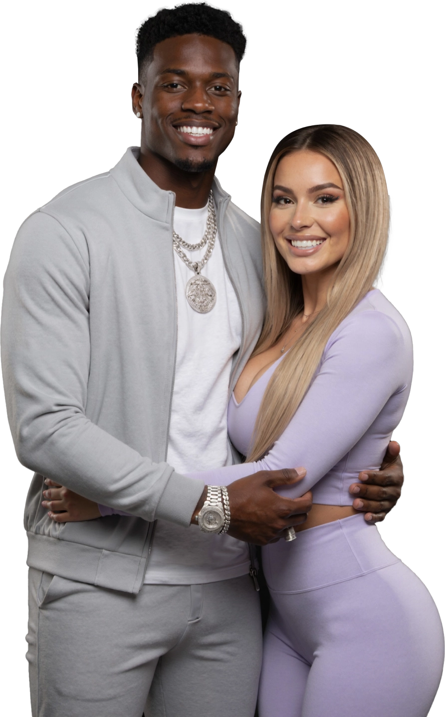 Couple smiling